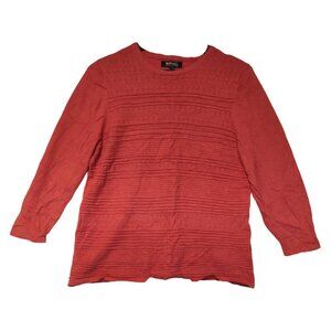 Buffalo David Bitton Women's Coral Lightweight Sweater with 3/4 Sleeves Size XL